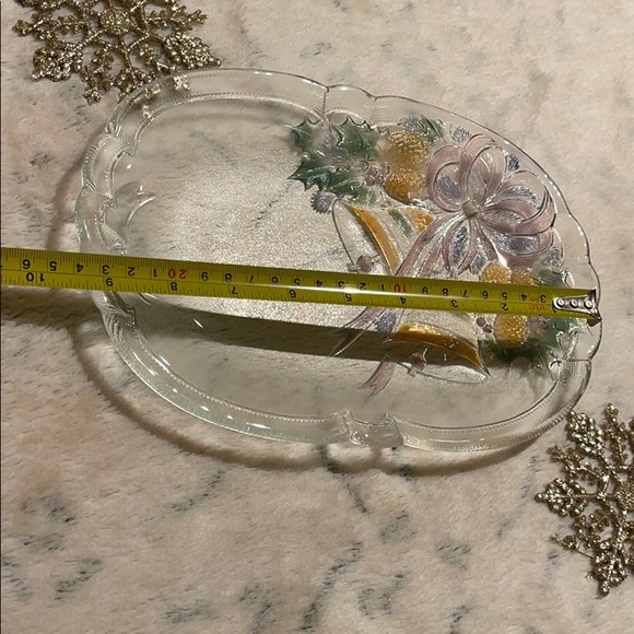 Beautiful small tray glass multicolored 10” x 8” perfect 🎅⛄️🎄decoration - Picture 7 of 8